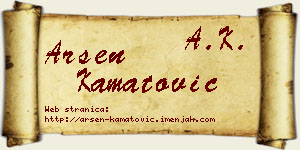 Arsen Kamatović vizit kartica